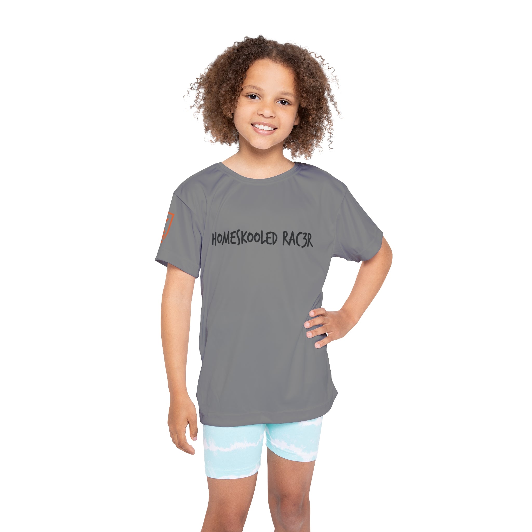 Kids Motocross Jersey — "Homeskooled Rac3r" Dirt Bike Tee