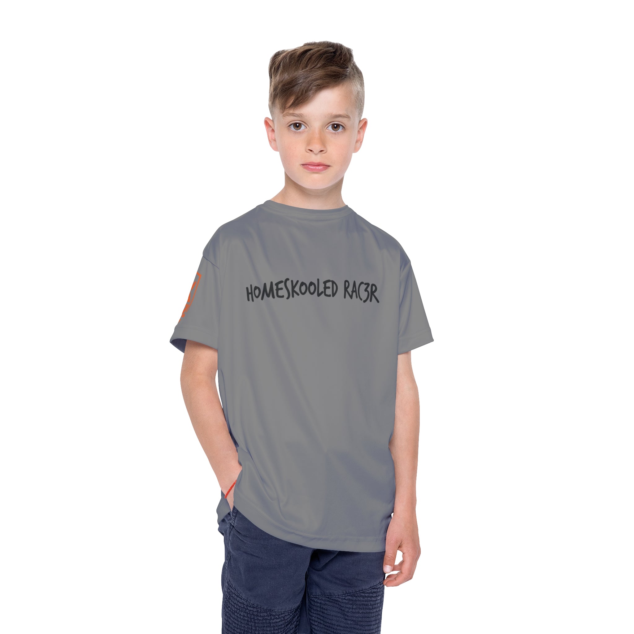 Kids Motocross Jersey — "Homeskooled Rac3r" Dirt Bike Tee